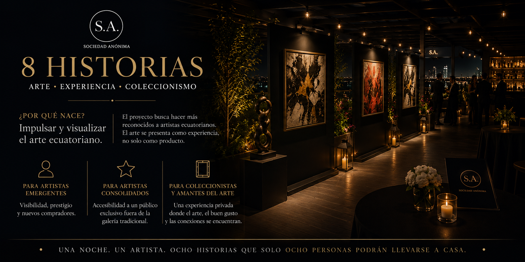 Experiencia nocturna de arte Ocho Historias